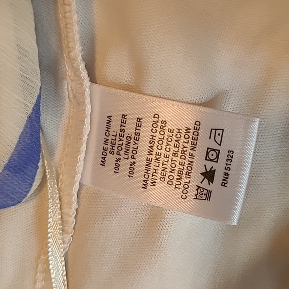 1. State 2pc Halter Tie Back Top & Ruffle Tiered Skirt Blue White Floral Wmns L - Picture 10 of 15